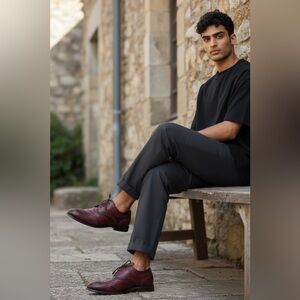 Dolce & Gabbana Burgundy Leather Oxfords